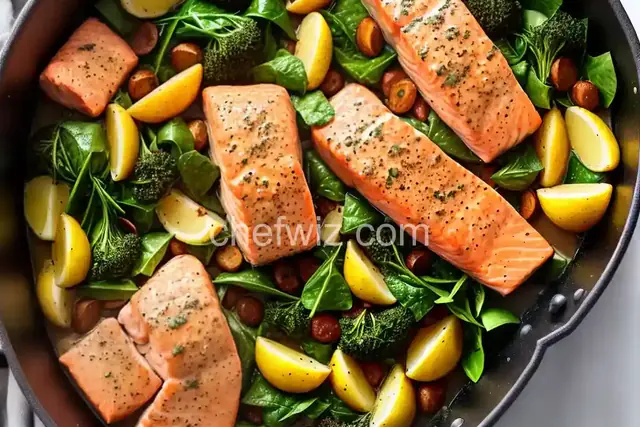 Instant Pot Salmon with Garlic Potatoes and Greens