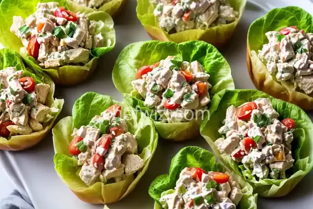 Italian Chicken Salad in Lettuce Cups