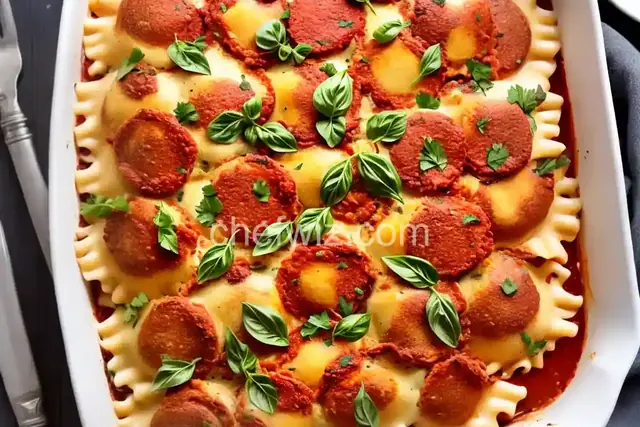 Italian Sausage Ravioli Bake