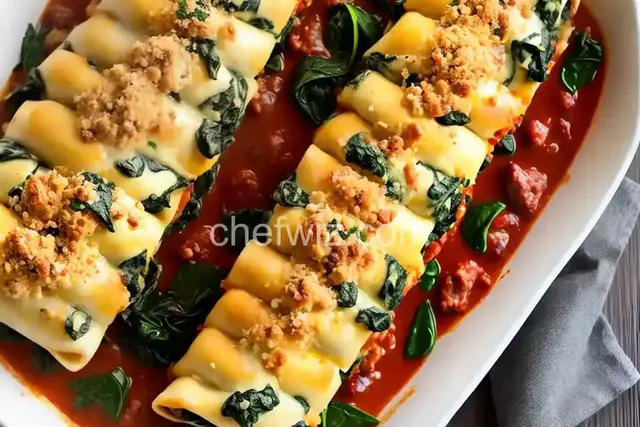 Italian Sausage, Spinach, and Ricotta Cannelloni