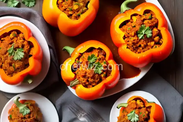 Jack-o'-Lantern Stuffed Peppers