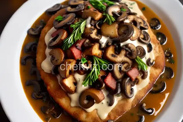 Jagerschnitzel with Bacon Mushroom Gravy (Jager = Hunter)