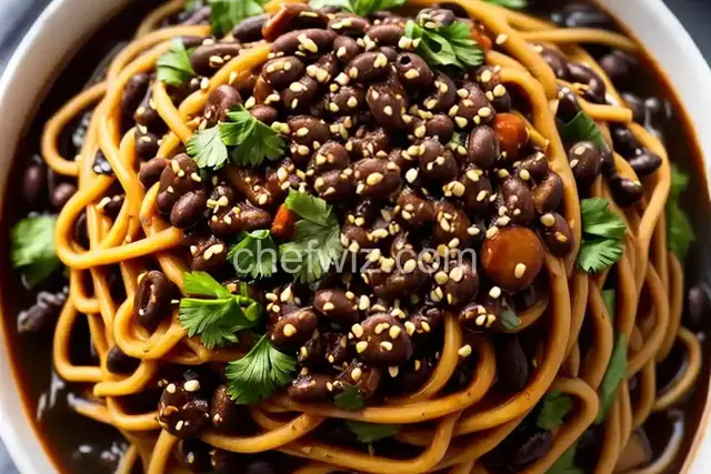 Jajangmyeon (Vegetarian Korean Black Bean Noodles)
