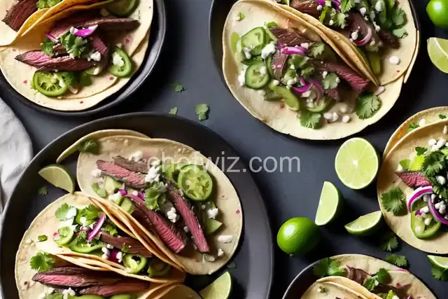 Jalapeño and Lime–Marinated Skirt Steak Tacos