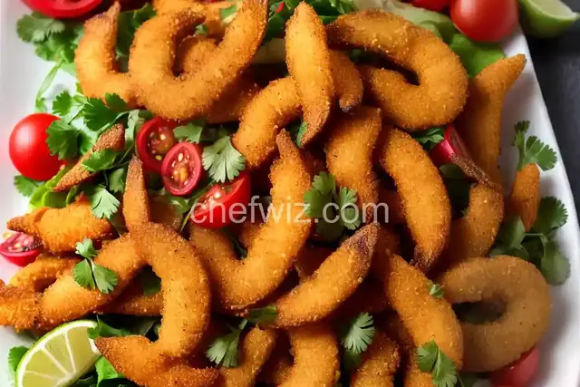 Jalea (Peruvian Fried Seafood Platter With Lime-Marinated Onion & Tomato Salad)