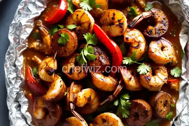 Jamaican Jerk Shrimp in Foil