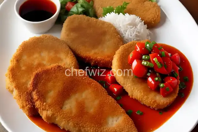 Japanese Breaded Pork Cutlet with Sweet Tomato Soy Sauce