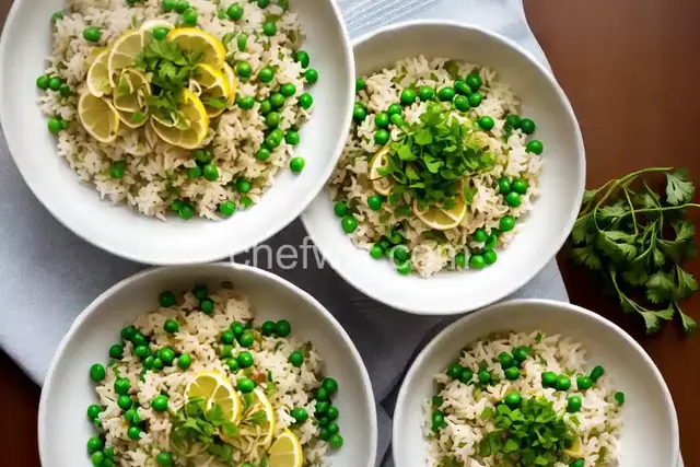 Jasmine Rice with Green Onions, Peas, and Lemon