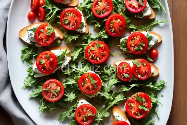 Jen's Tomato Arugula Bruschetta