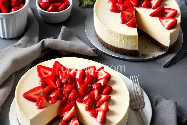 Joe's "Say Cheese" Cheesecake with Fresh Strawberry Sauce