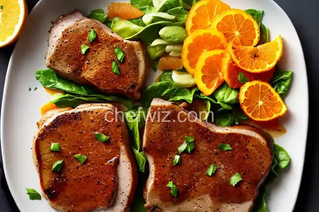 Juicy Pan-Seared Pork Chops with Citrus Dressing