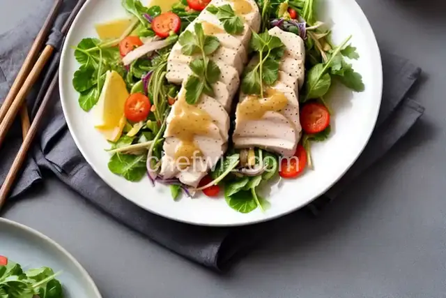 Juicy and Tender Poached Chicken With Watercress and Miso Dressing Recipe