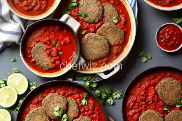 Kafta bi Bandora (Palestinian Ground Meat Patties in Tomato Sauce)