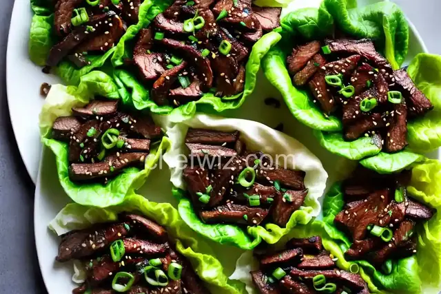 Kalbi-Style Steak and Mushroom Lettuce Wraps