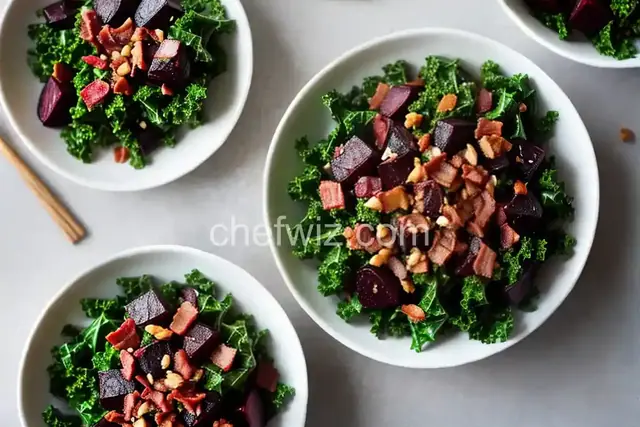 Kale with Roasted Beets and Bacon