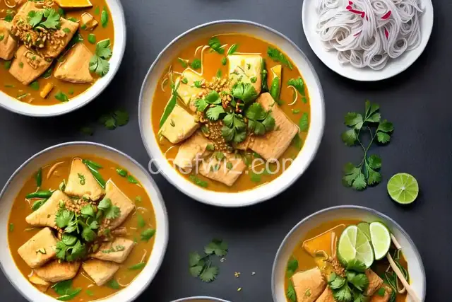 Kanom Jeen Nam Ya (Thai Fish Curry with Rice Noodles)