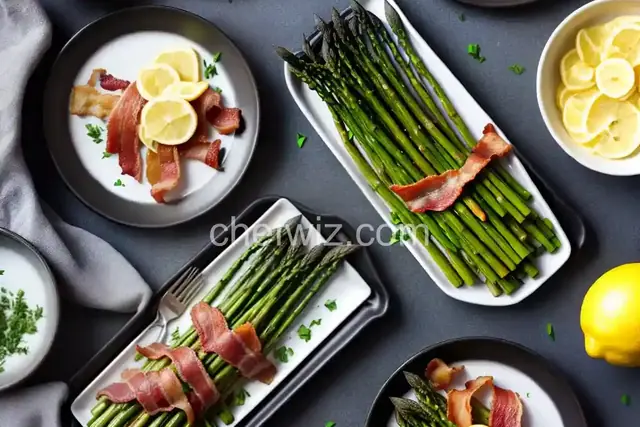 Keto Bacon-Wrapped Asparagus with Lemon Aioli