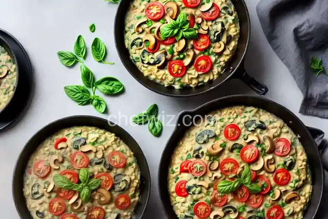Keto Creamy Spinach, Mushroom, and Tomato Risotto