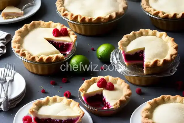 Key Lime and Raspberry Pies in Jars