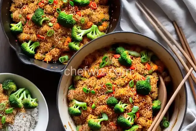 Kimchi Fried Rice With Broccoli