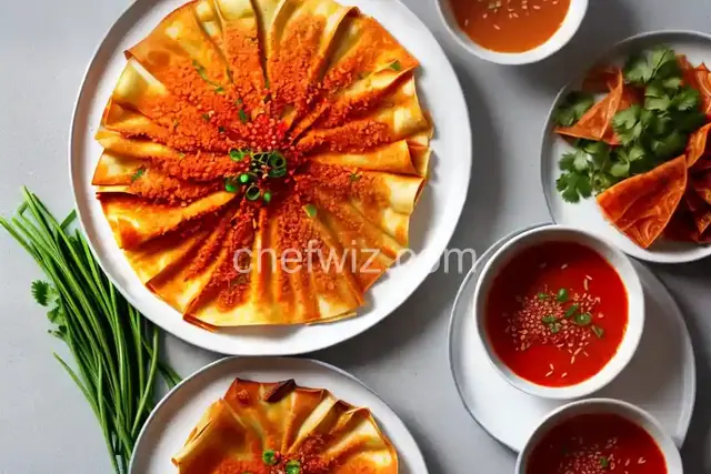 Kimchi Jun (Kimchi Pancake) and Dipping Sauce