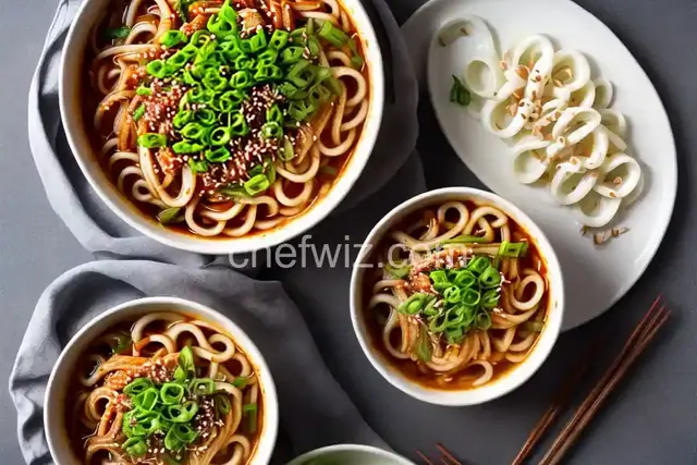 Kimchi Udon With Scallions