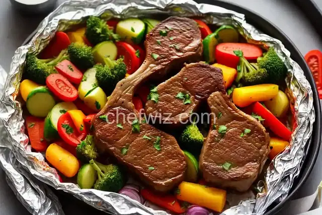Lamb Chops and Vegetables in Foil