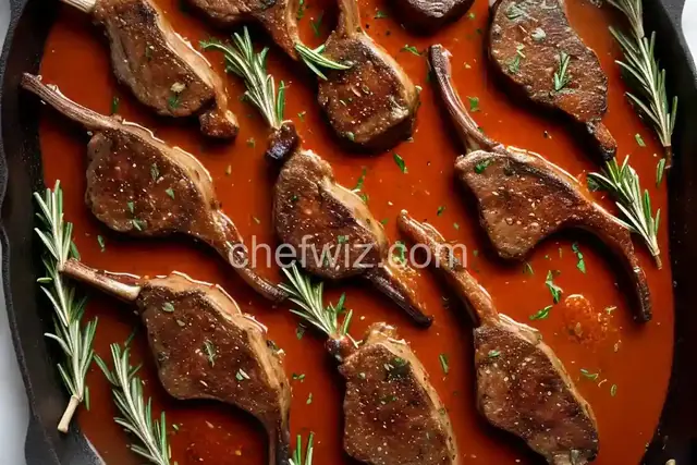 Lamb Chops with Garlic-Rosemary Sauce