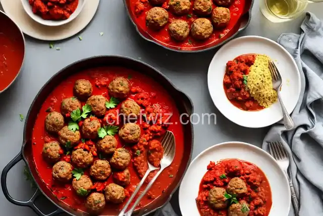 Lamb Meatballs With Pecan Romesco