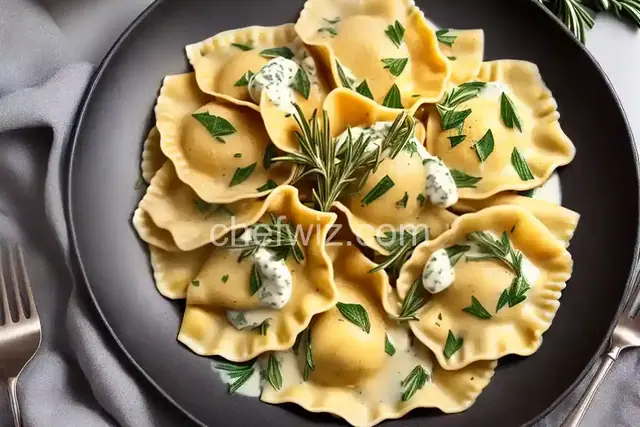 Lamb Ravioli with a Rosemary Cream Sauce