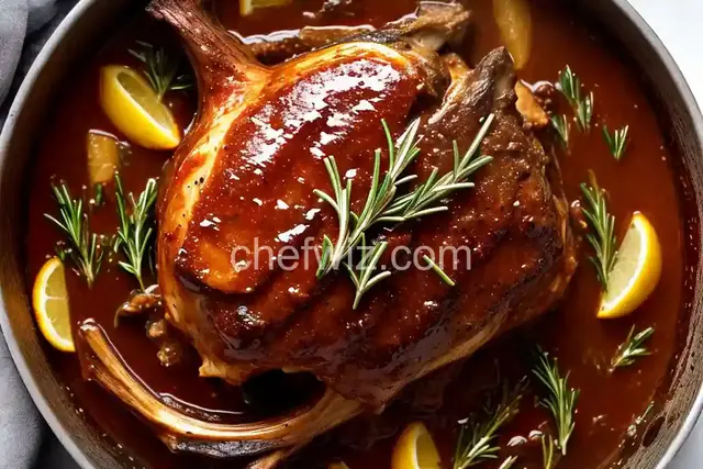 Lamb Shank Braised in White Wine with Rosemary