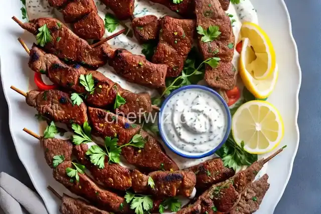 Lamb Souvlaki with Yogurt-Garlic Sauce