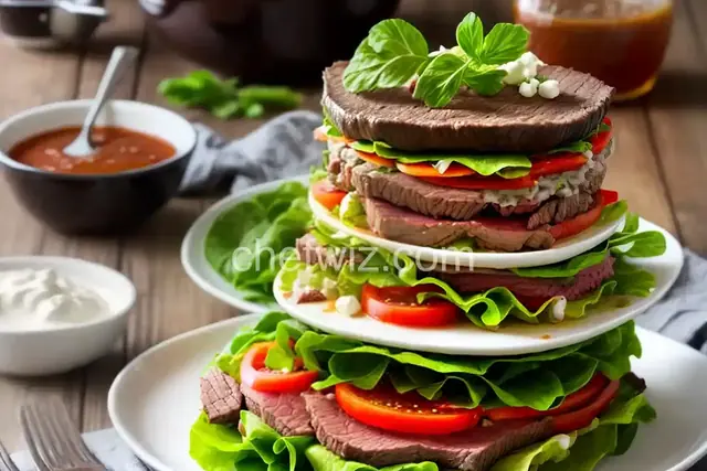 Layered Beef Salad with Warm Dressing