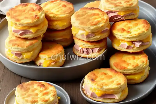 Layered Ham and Cheese Biscuits