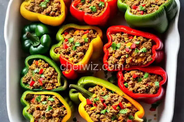 Leftover Turkey and Stuffing Stuffed Peppers