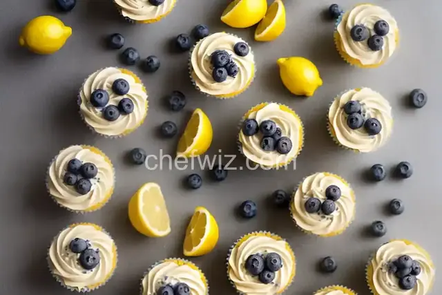 Lemon-Blueberry Cupcakes with Blueberry-Lemon Buttercream Frosting