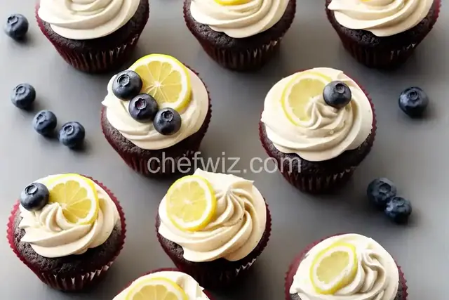 Lemon Blueberry Cupcakes with Lemon Cream Cheese Frosting