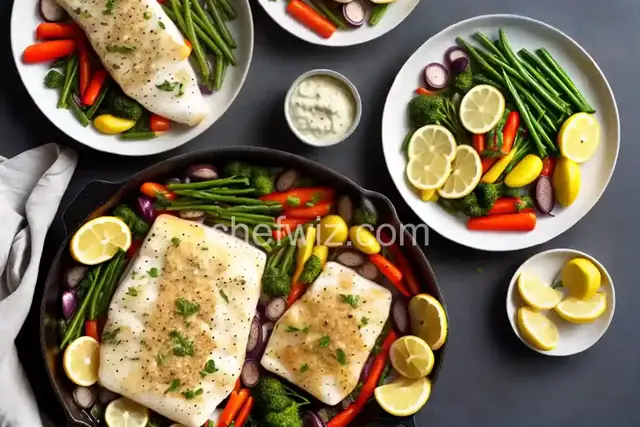 Lemon Butter Baked Cod with Vegetables