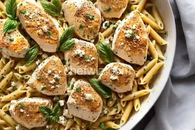 Lemon Butter Feta Chicken Pasta