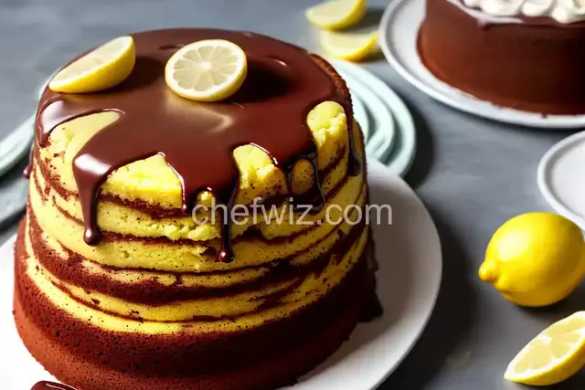 Lemon Cake with Chocolate Gloppy Frosting