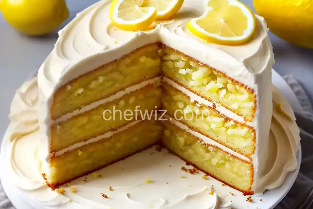 Lemon Cake with Lemon Filling and Lemon Butter Frosting