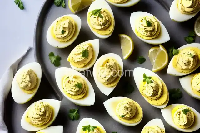 Lemon Caper Deviled Eggs