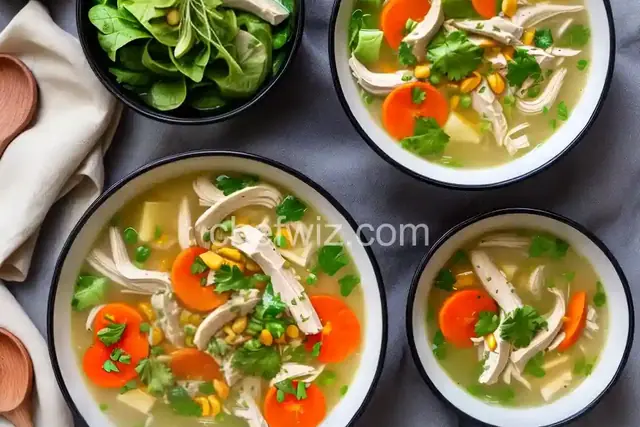 Lemon Chicken Soup and Salad