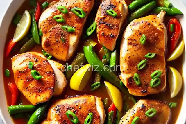 Lemon Chicken with Shishito Peppers
