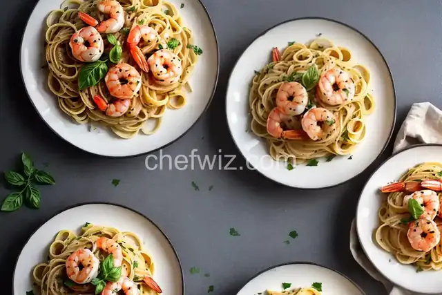 Lemon Pasta with Roasted Shrimp