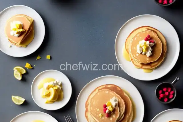 Lemon Ricotta Pancakes with Lemon Curd and Fresh Raspberries