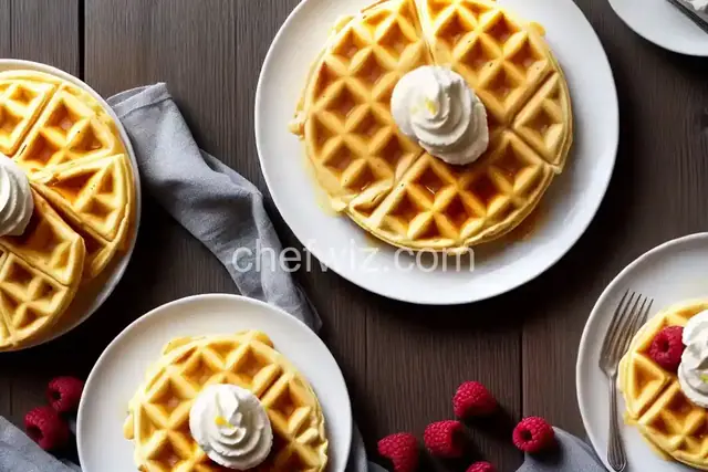 Lemon-Ricotta Waffles with Raspberry-Mascarpone Whipped Cream