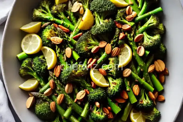 Lemon-Roasted Broccoli and Asparagus