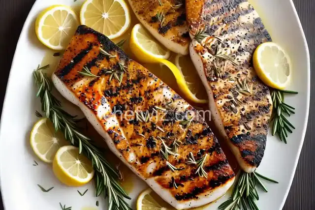 Lemon Rosemary Marinated Grilled Halibut