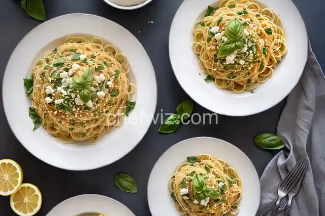 Lemon Spaghetti with Feta and Basil
